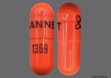 Orange Capsule LOGO LANNETT 1369 - Danazol 200mg Capsule