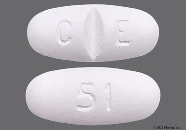 White Oval 51 And C E - Gemfibrozil 600mg Tablet