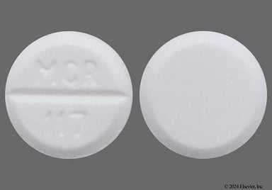 White Round MCR 117 - Glycopyrrolate 1mg Tablet
