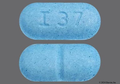 Blue Oblong I 37 - Glyburide 5mg Tablet