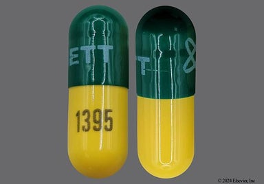 Green, Yellow Capsule LOGO LANNETT 1395 - Loxapine Succinate 10mg Capsule