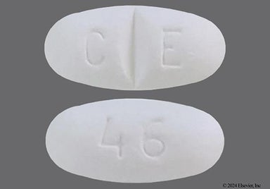 White Oblong 46 And C E - Oxaprozin 600mg Tablet