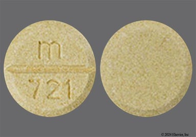 Yellow Round m 721 - Carbidopa/Levodopa 25mg-100mg Tablet