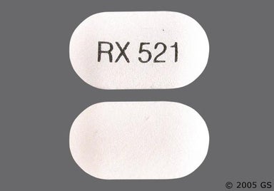 White Oblong Rx 521 - Cefpodoxime Proxetil 200mg Tablet
