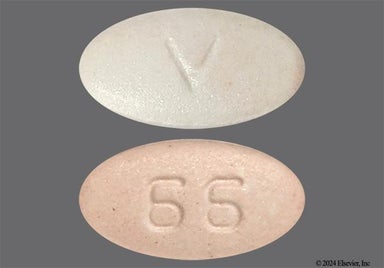 Red And White Oblong 66 And V - Zileuton 600mg Extended-Release Tablet
