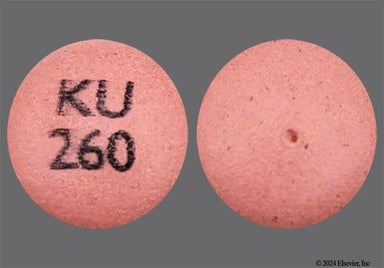 Pink Round KU 260 - Nifedipine 30mg Extended-Release Tablet