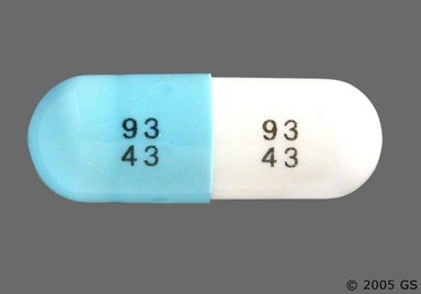 Blue, White Capsule 93 43 93 43 - Fluoxetine Hydrochloride 20mg Capsule