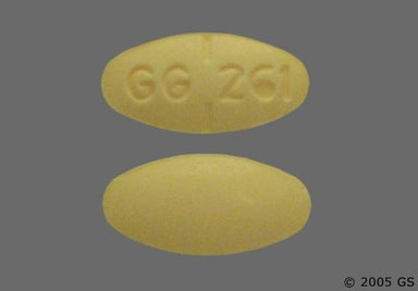 Yellow Oval GG 261 - Meclizine Hydrochloride 25mg Tablet