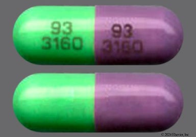 Green And Purple 93 3160 93 3160 - Cefdinir 300mg Capsule