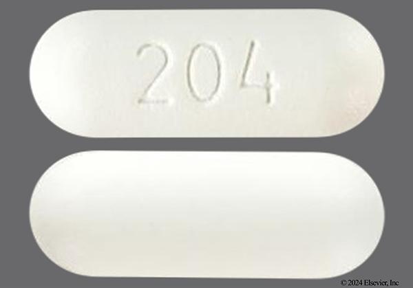 White Oblong 204 - HEB 12 Hour Decongestant 120mg Extended-Release Caplet