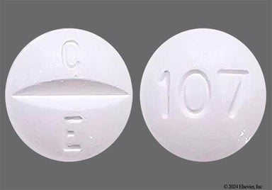 White Round 107 And C E - Doxazosin Mesylate 4mg Tablet