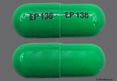 Green Capsule EP136 EP136 - Hydroxyzine Pamoate 25mg Capsule