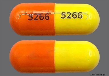 Yellow, Orange Capsule 5266 5266 - Tetracycline Hydrochloride 500mg Capsule