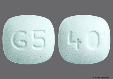 Green Modified rectangle G5 - Pravastatin Sodium 40mg Tablet