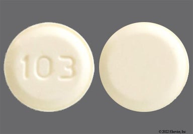 Yellow Round 103 - Chlorthalidone 25mg Tablet