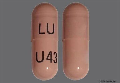 Pink Capsule LU U43 - Cefixime 400mg Capsule