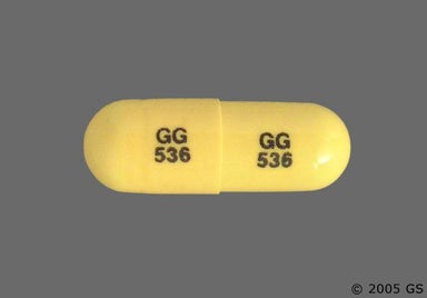 Yellow Capsule GG 536 GG 536 - Nitrofurantoin (Macrocrystalline) 100mg Capsule