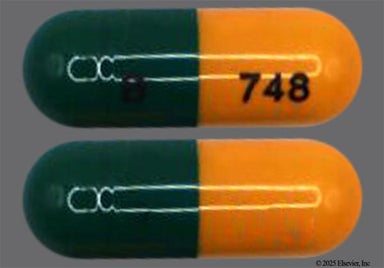 Green, Orange-brown Capsule B 748 - Duloxetine 60mg Delayed-Release Capsule