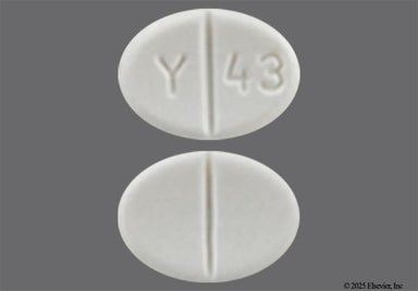 White Oval Y 43 - Pramipexole Dihydrochloride 0.5mg Tablet