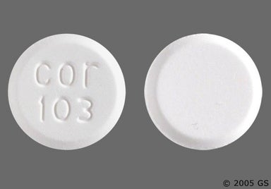 White Round cor 103 - Carisoprodol 350mg Tablet