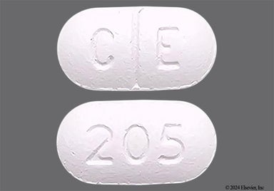 White Oval 205 And C E - Tinidazole 500mg Tablet