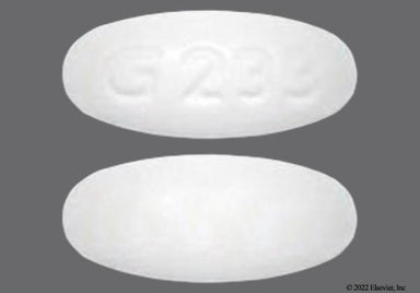 White Oblong G233 - Equate Mucus Relief 12 Hour 600mg Extended-Release Tablet