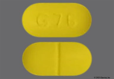 Yellow Oblong G 76 - Sertraline Hydrochloride 100mg Tablet