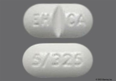 White Oblong Eh Ca And 5/325 - Hydrocodone Bitartrate/Acetaminophen 5mg-325mg Tablet