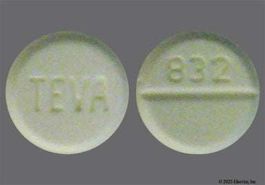 Yellow Round 832 And Teva - Clonazepam 0.5mg Tablet
