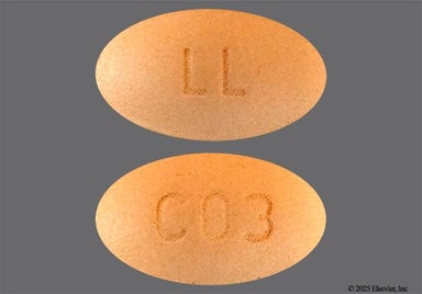 Tan Oval CO3 - Simvastatin 20mg Tablet