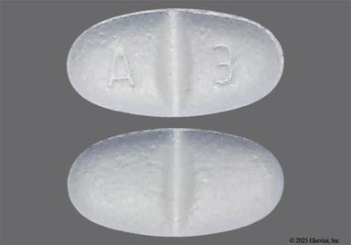 White Oval A 3 - Metoprolol Succinate 25mg Extended-Release Tablet