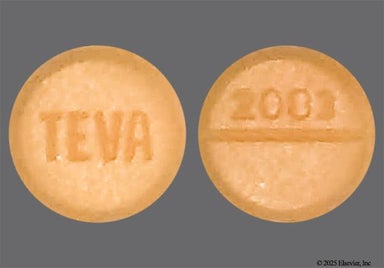 Orange Round Teva And 2083 - Hydrochlorothiazide 25mg Tablet