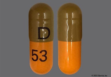 Green, Orange Capsule D 53 - Tamsulosin Hydrochloride 0.4mg Capsule