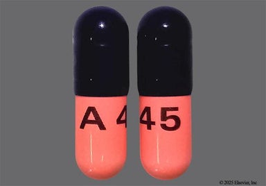 Blue, Pink Capsule A 45 - Amoxicillin 500mg Capsule