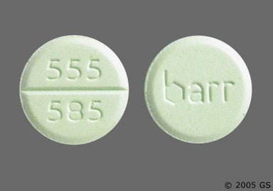 Green Round Barr And 555 585 - Chlorzoxazone 500mg Tablet