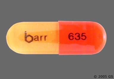 Orange Capsule barr 635 - Danazol 200mg Capsule