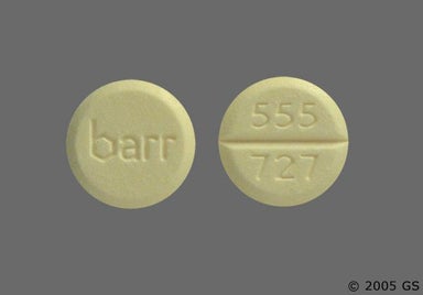 Yellow Round 555 727 - Estropipate 0.75mg Tablet