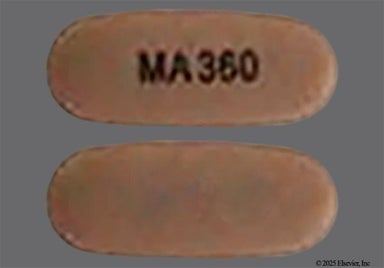 Red-Orange Oval Ma 360 - Mycophenolic Acid 360mg Delayed-Release Tablet