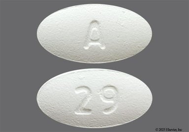 White Oval A And 29 - Carvedilol 25mg Tablet