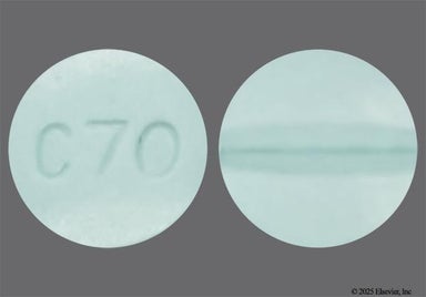 Blue And Green Round C70 - Dexamethasone 4mg Tablet