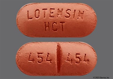 Red Oblong Lotensin Hct And 454 454 - Benazepril Hydrochloride/Hydrochlorothiazide 20mg-25mg Tablet