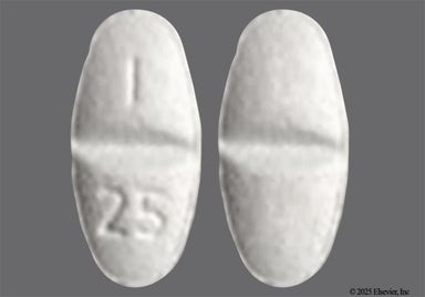 White Oval I 25 - Metoprolol Succinate 25mg Extended-Release Tablet