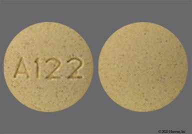 Yellow Round A122 - Amphetamine 18.8mg Extended-Release Orally Disintegrating Tablet