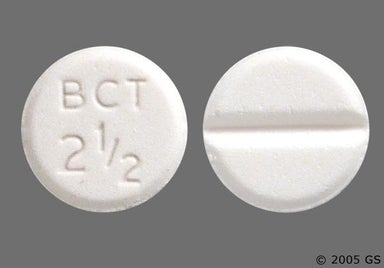 White Round BCT 2 1/2 - Bromocriptine Mesylate 2.5mg Tablet