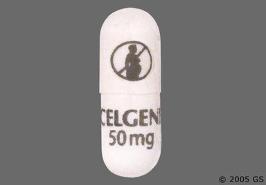 White Capsule LOGO CELEGENE 50MG - THALOMID 50mg Capsule