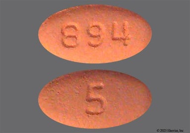 Pink Oval 894 - Eliquis 5mg Tablet
