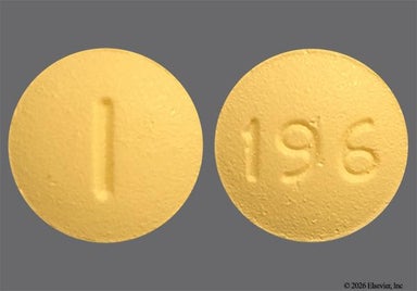 Yellow-Orange Round 196 And I - Ramelteon 8mg Tablet