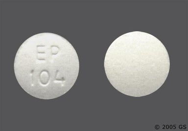 White Round EP 104 - Colchicine 0.6mg Tablet