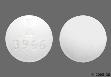 White Round 3966 - Diphenoxylate Hydrochloride/Atropine Sulfate 2.5mg-0.025mg Tablet