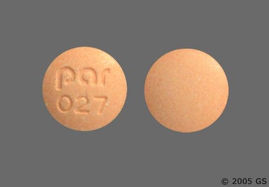 Peach Round PAR 027 - Hydralazine Hydrochloride 25mg Tablet